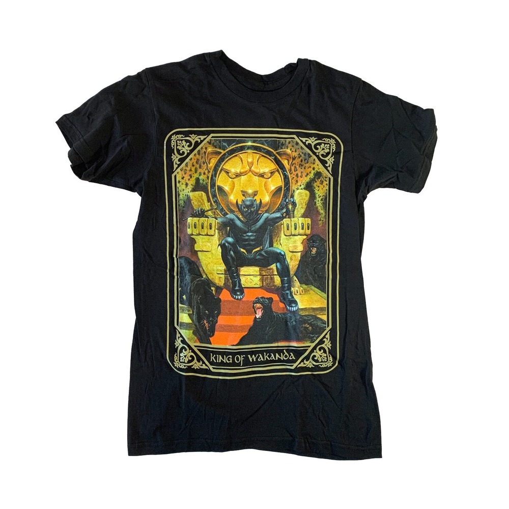 Disney Marvel King of Wakanda Black Panther T Shirt Sz XS Black